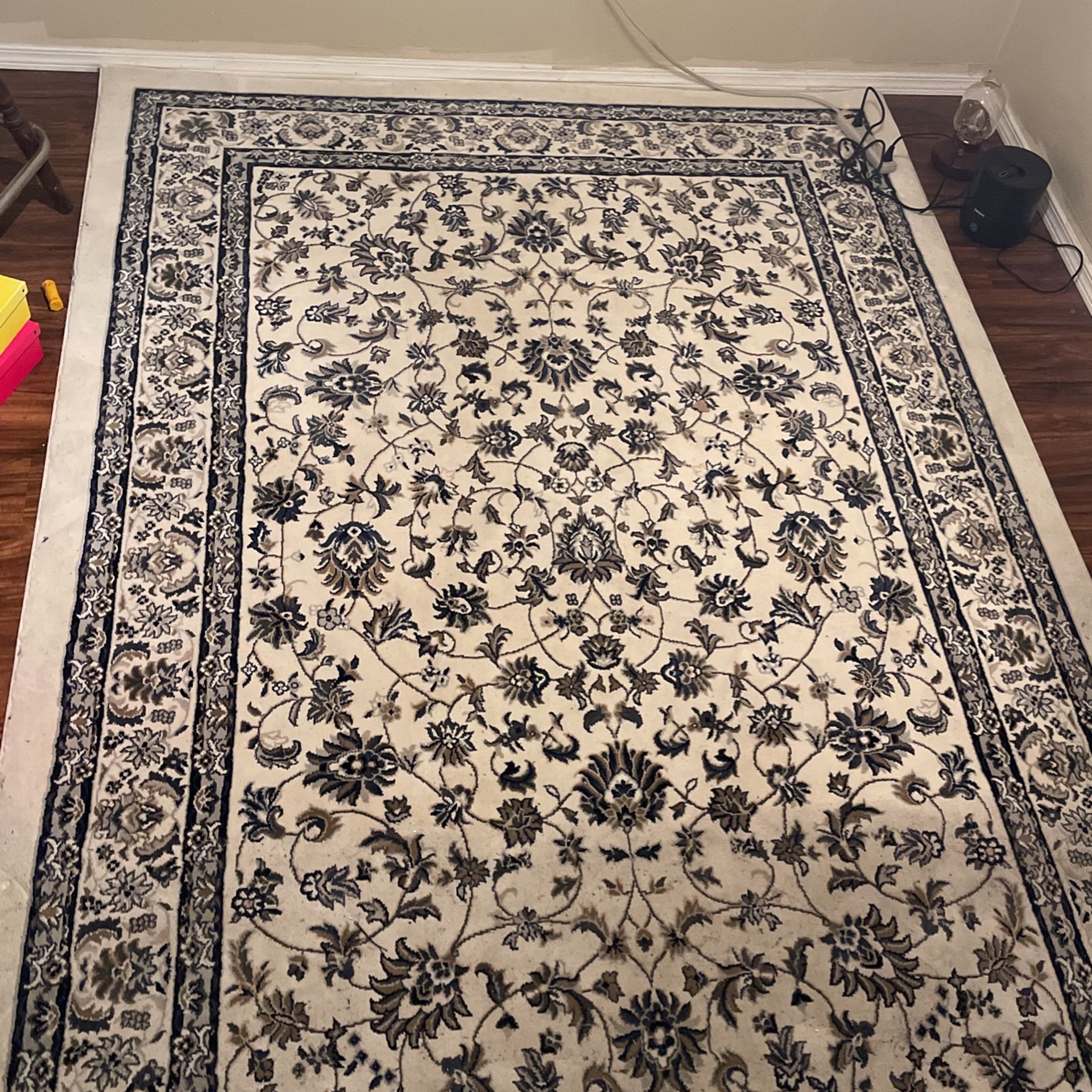 Blue Floral Area Rug