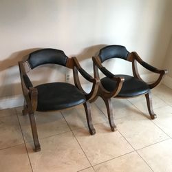 Oak Wood, Chairs Antique 