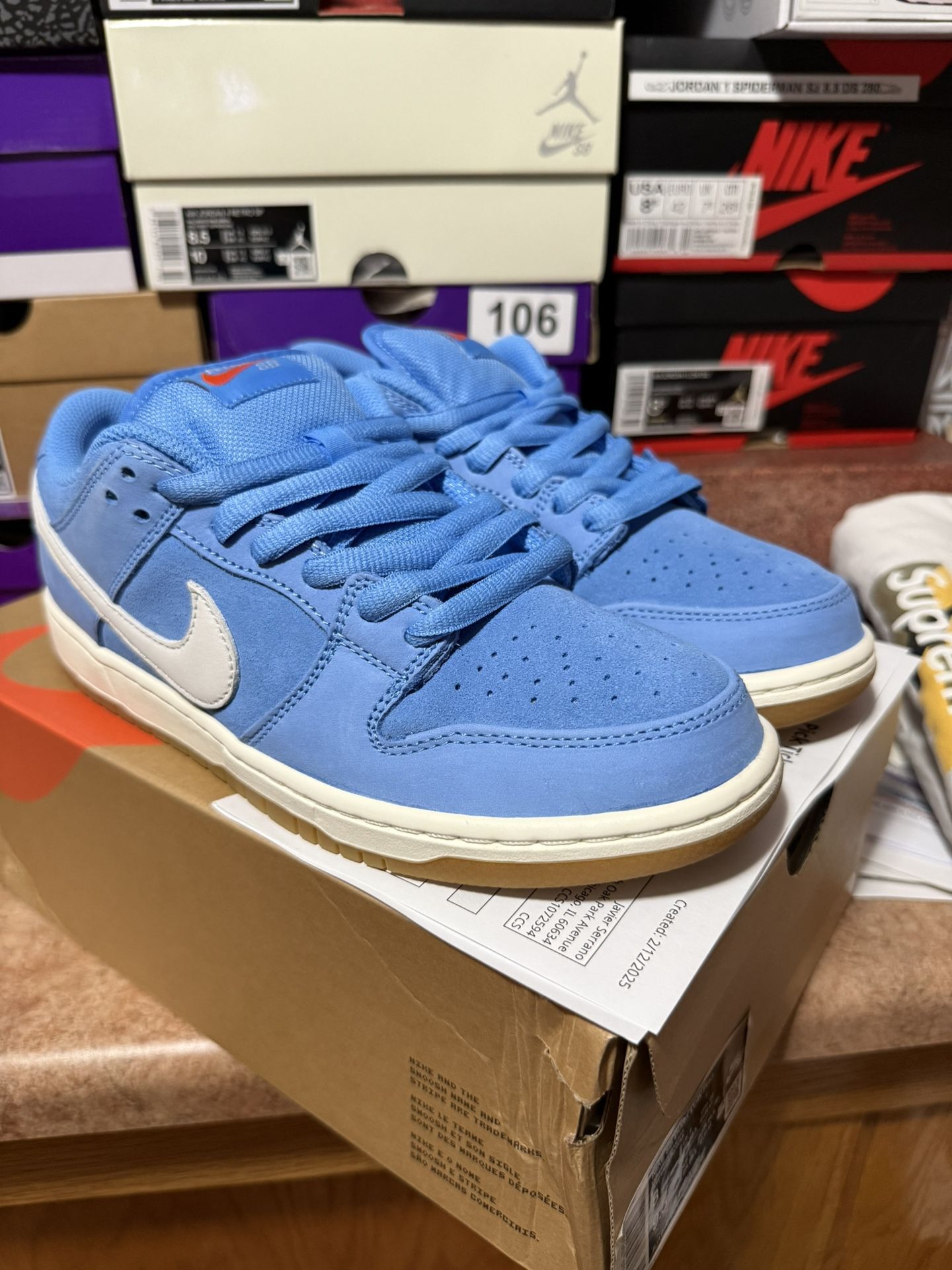 NIKE SB DUNK LOW UNIVERSITY BLUE GUM Sz 8 DS