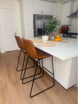 Faux Leather Counter Height Barstool