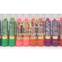 12 PCs Amuse Magic Mood Color Changing Lipstick with Aloe Vera
