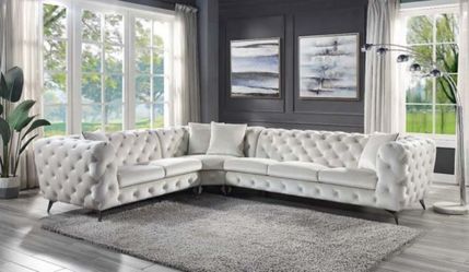 NEW BEIGE, PLUSH SECTIONAL  SOFA
