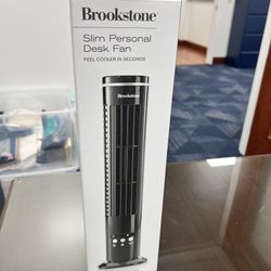 Brookstone Slim Personal Desk Fan – Quiet, Powerful, Space-Saving