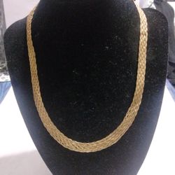 18K Gold Chain Chain Lent 18 1/2 By 3/8 Used