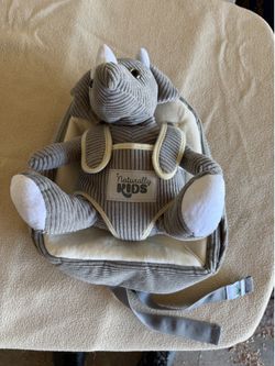 Naturally KIDS Rhino Backpack with Plush Toy  New