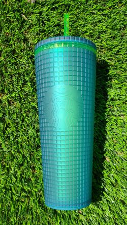 Starbucks Tumbler Grid Pattern - Green
