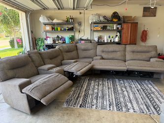 Large 3Piece Sectional with 4 Electric Recliners