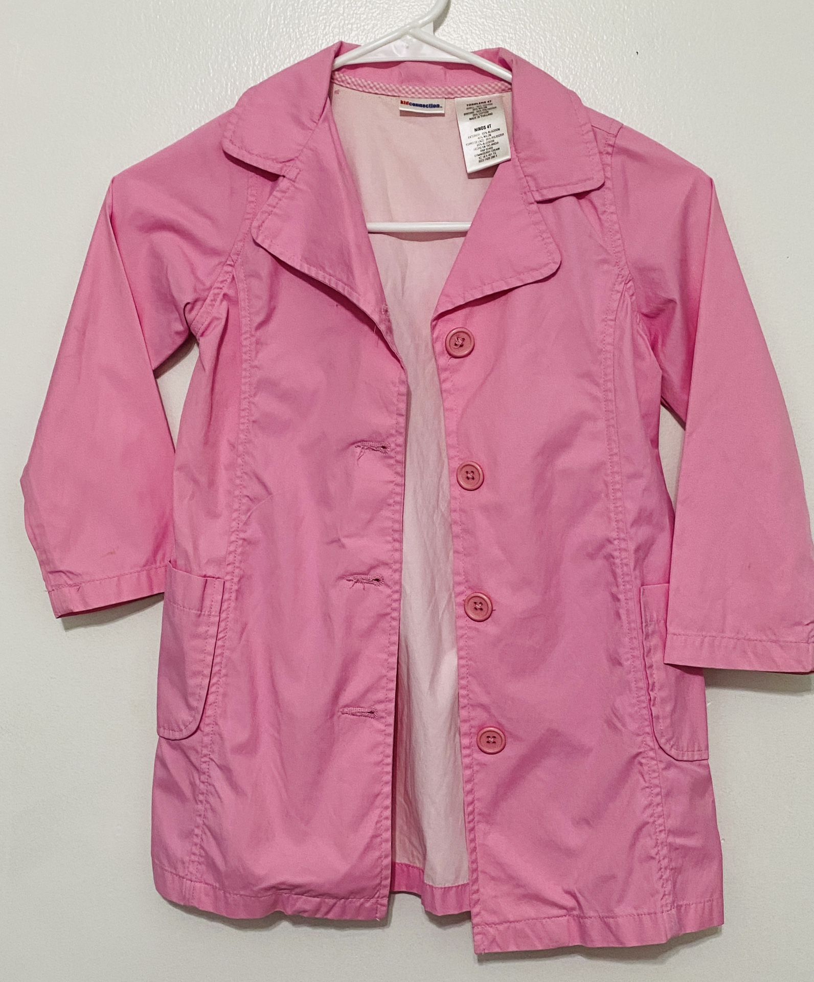 Kid Connection Pink Toddler 4T Coat Jacket Raincoat Light