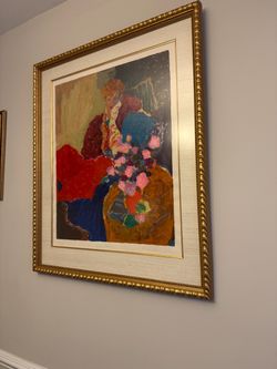 Roy Fairchild-Woodard "Pink Roses" Signed & Numbered Limited Edition Serigraph – Professionally Framed