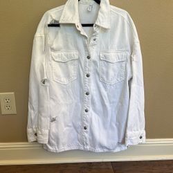 Zara White Denim Jacket