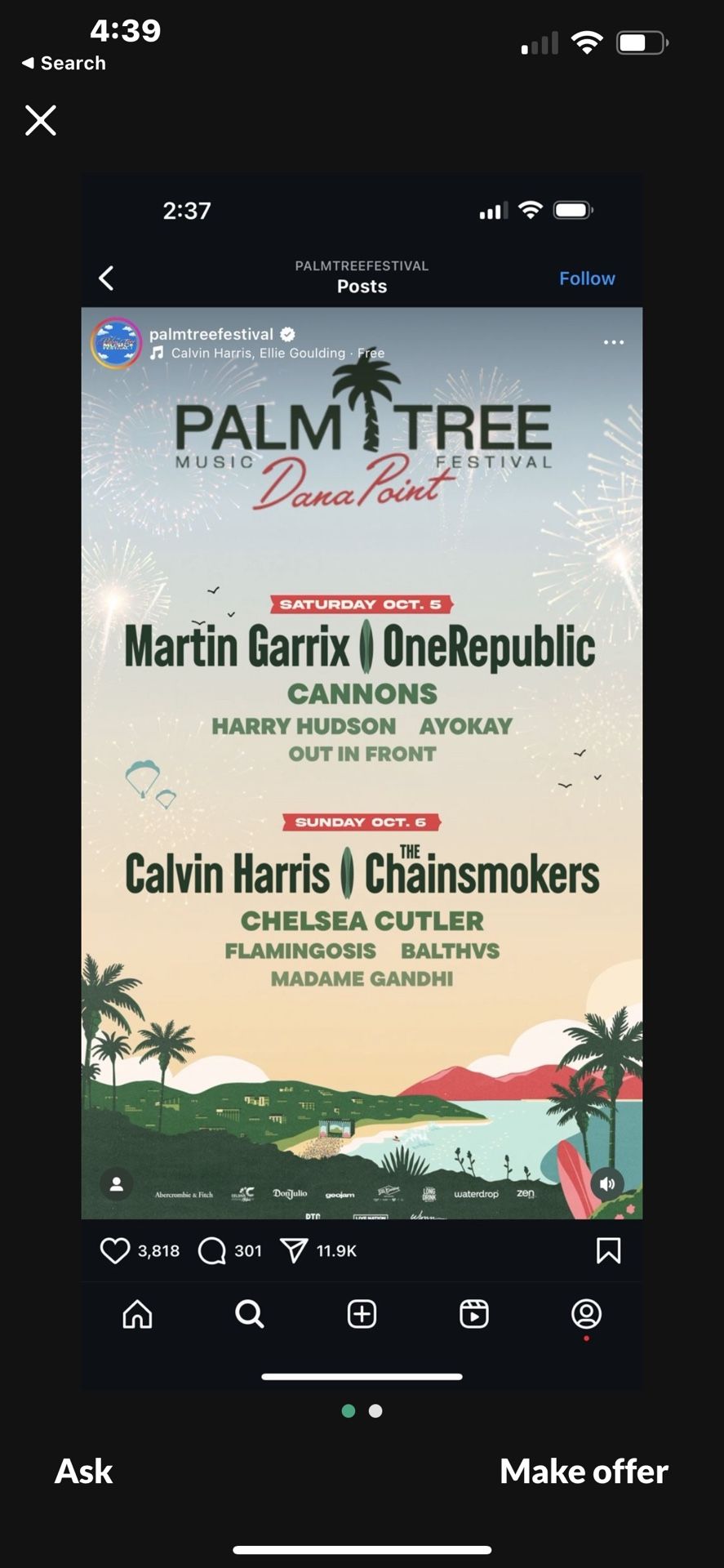 Palm Tree Music Festival 2 Day Ticket - Dana Point