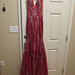 Gorgeous Fushia And Multi Color Prom Or Formal Dress