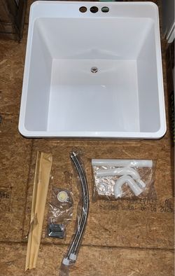 24.5 in. D x 22.5 in. W Freestanding Laundry/Utility Sink in White