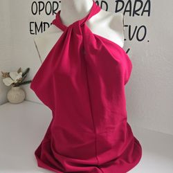 NWT Women's White House Black Market Twist Neck Halter Top Size XLP Color Pink