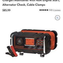 BLACK+DECKER BC15BD Fully Automatic 15 Amp 12V Bench Battery Charger/Maintainer with 40A Engine Start, Alternator Check, Cable Clamps