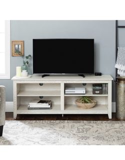 " Wood TV Media Stand Storage Console - White Wash - Saracina Home