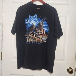 Vintage Harley Davidson Wolf Tshirt