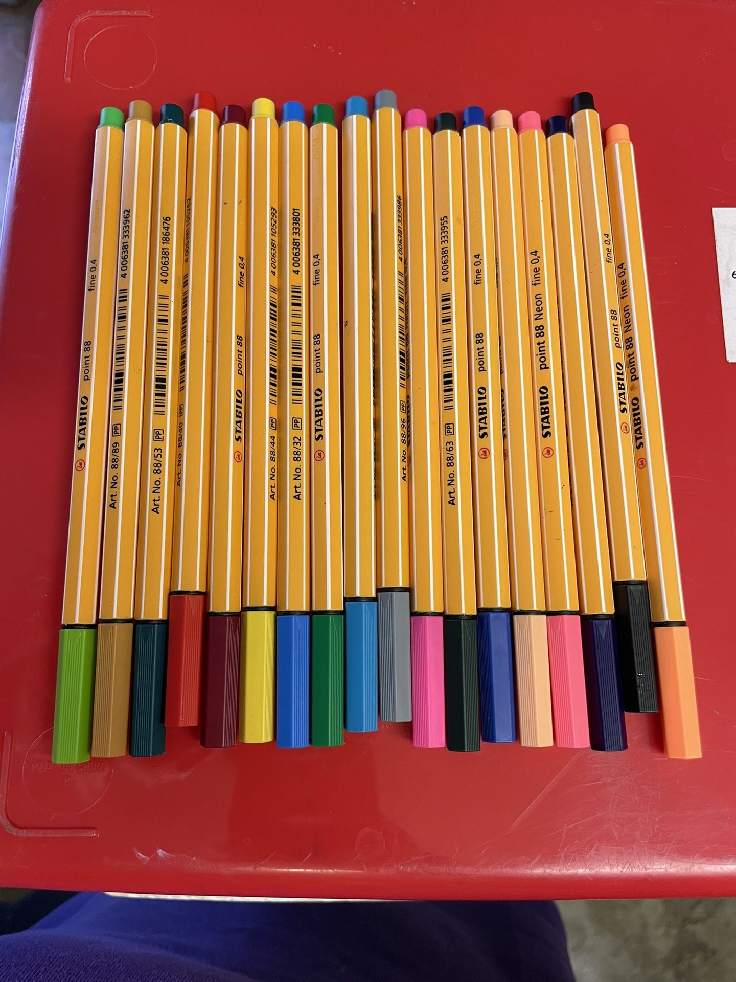Stabilo .88, Fine. 0,4 Pens