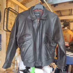 Pierre Cardin Mens Brown Leather Long Sleeve Full-Zip Jacket Size XL 
