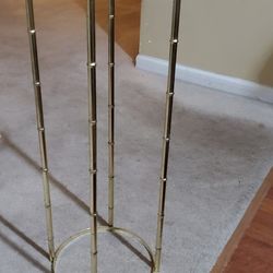 HOLLYWOOD REGENCY BRASS  BAMBOO PLANT  STAND 70'S