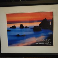 2 FRAMED PRINTS - OCEANSCAPES /Inspirational 