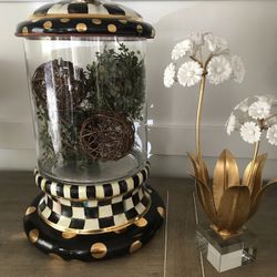 Mackenzie Childs Courtly Check Beverage Hostess Like New