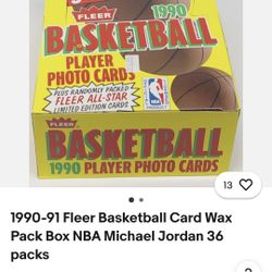 1990 Fleer Basketball Wax Pack Box Unopenrd