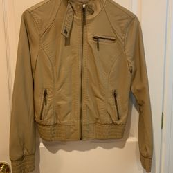 Beige Leather Jacket