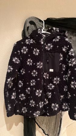 Girls Sz large Roxy Sherpa Fleece Zip-Up Hoodie Jacket