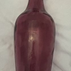 Vintage Pier 1 Recycled Glass Made In Spain 19” Decanter With Cork Top Purple 