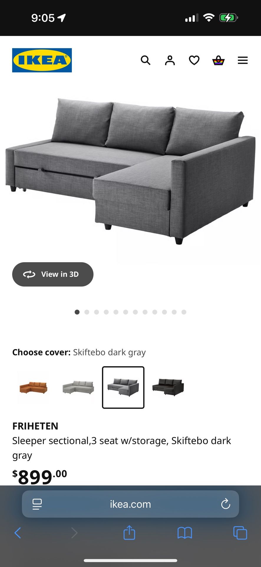IKEA Pull Out Bed Sectional