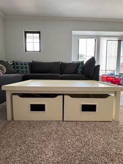 Pottery Barn Off White Play Train Table (train set not included)