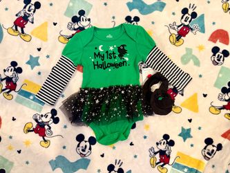 Baby Girls 1st Halloween Witch set with Head Band Size 6-9 Months