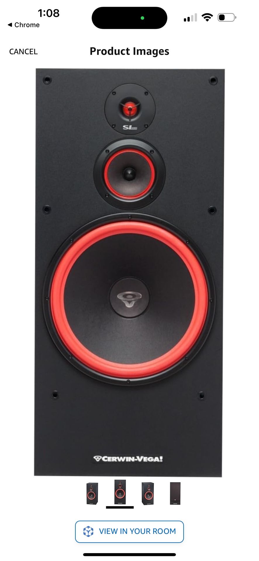 LA165 Bookshelf Cerwin Vega SL Series Way Center Channel Speaker