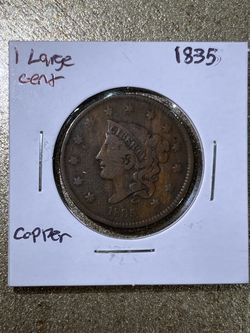 1835 US Large Cent Copper Coin