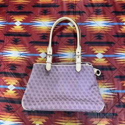 Dooney & Bourke Canvas Medium Purple Monogram Handbag Purse FLAWS