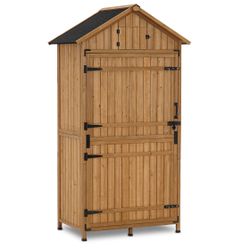 Large Outdoor Storage Cabinet w/lock Shed w/ Shelves Tool Shed For Backyard Or Patio 1970