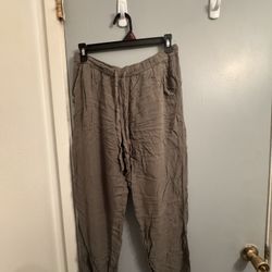 Green cotton joggers