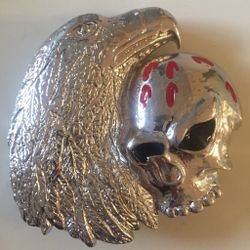 Metal Skull And Eagle Belt Buckle