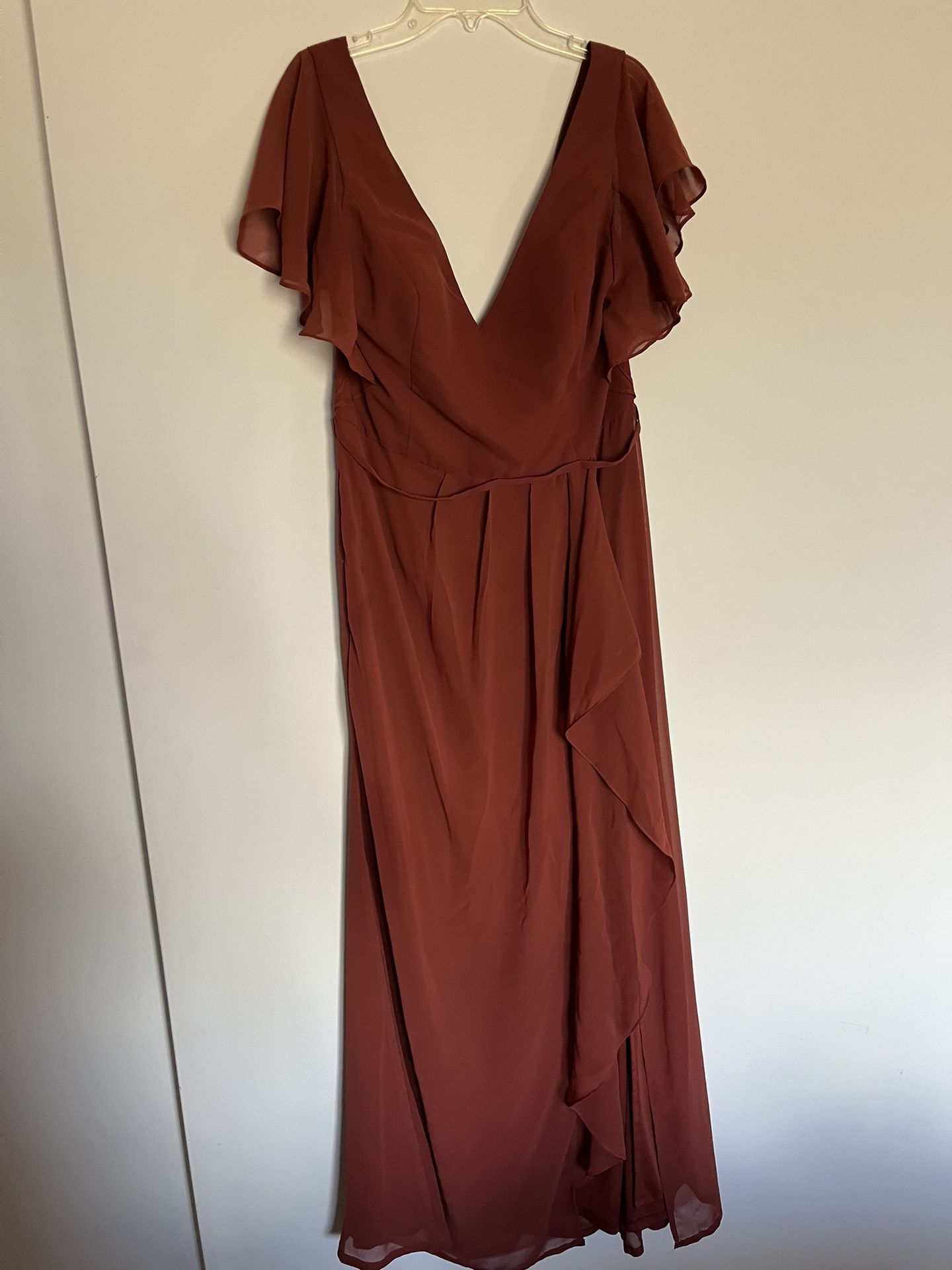Celebrate DB Studio – Terracotta Chiffon Gown