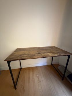 Rustic Wood & Black Metal Table/Desk