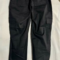Black Cargo Straight Leg Pants, Women's Size L