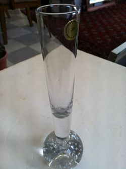 Handmade Mouth Blown 8 inch Tall Glass Vase