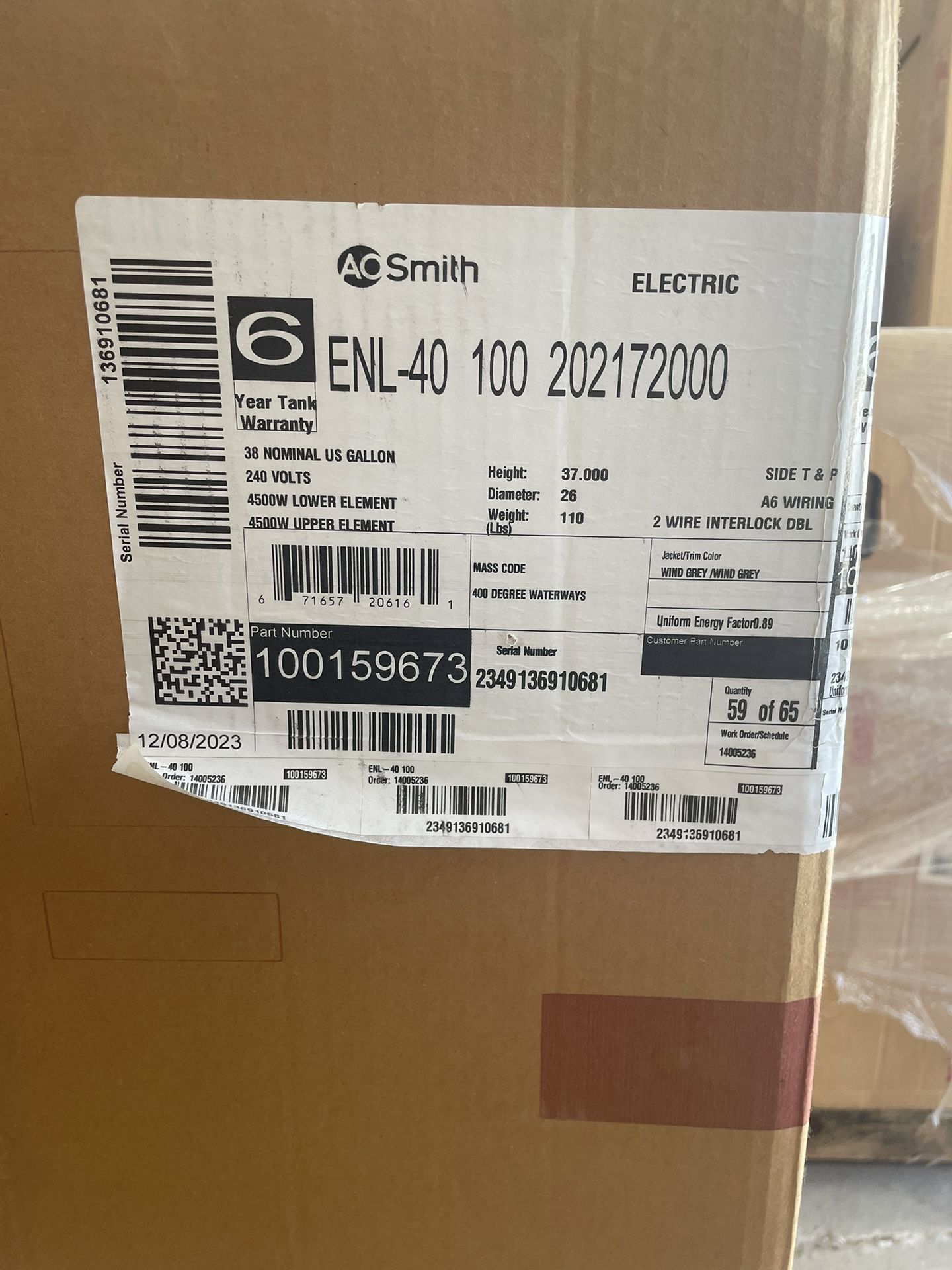 AO Smith ENL-40 Proline Water Heater