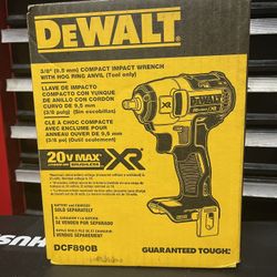 DEWALT  XR 20v  3/8” COMPACT IMPACT WRENCH  #DCF890B (( Tool Only )) 