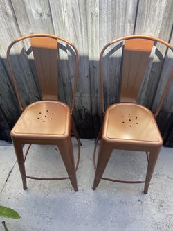 Copper Metal Bar Stools Chairs 24”