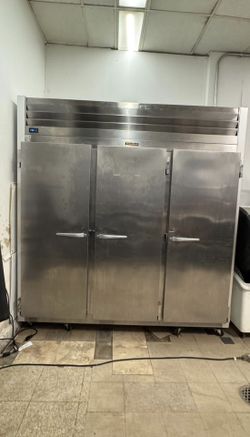 Commercial stainless steel freezer.