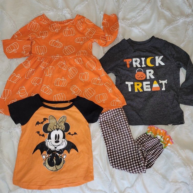 2t baby toddler girl Halloween bundle dress shirts pants