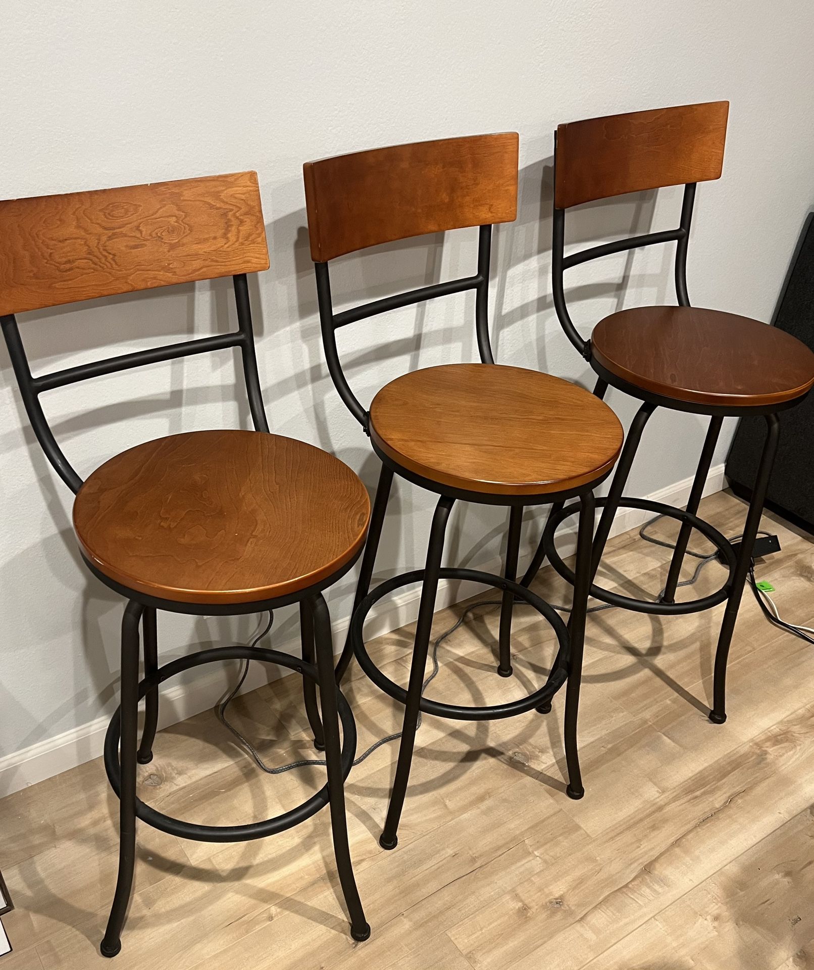 Wooden Swivel Bar Stools