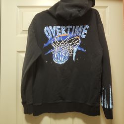 Overtime black hoodie, basketball hoodie, size M